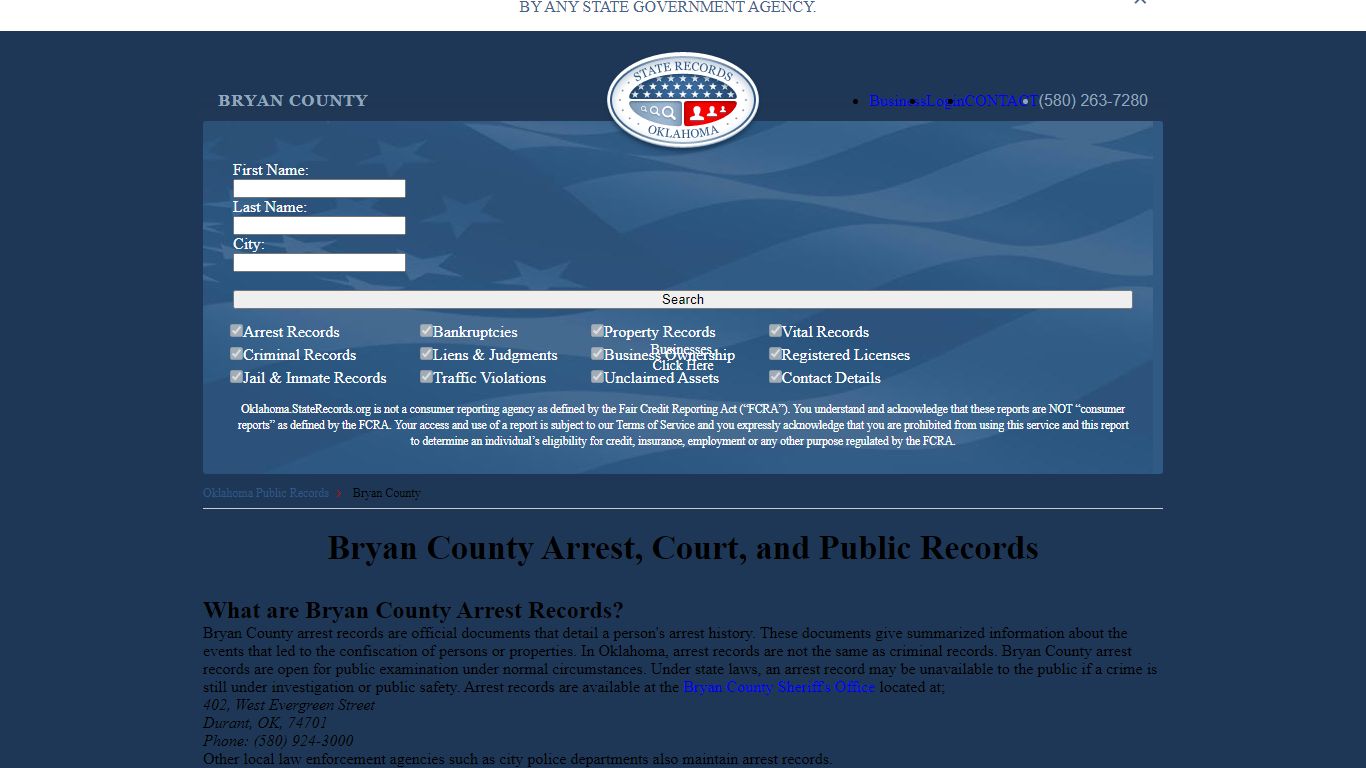 Bryan County Arrest, Court, and Public Records